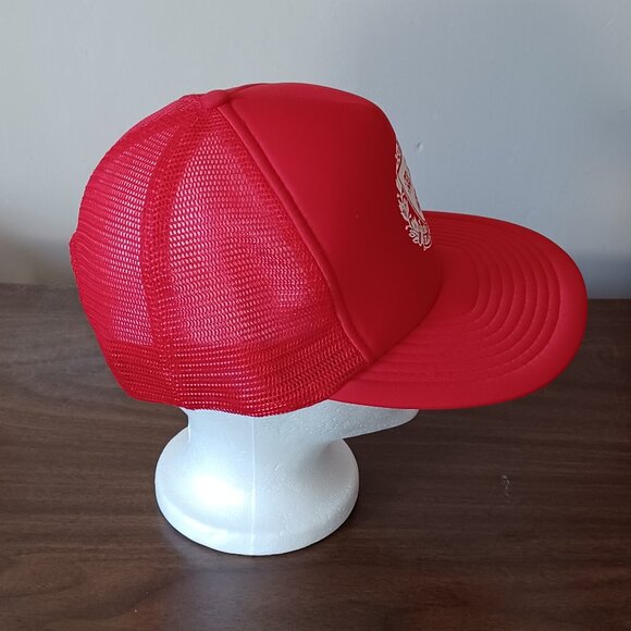 Vintage 1980s Speedway Harvard Veritas Red Trucker Hat Snapback Cap - Picture 3 of 10